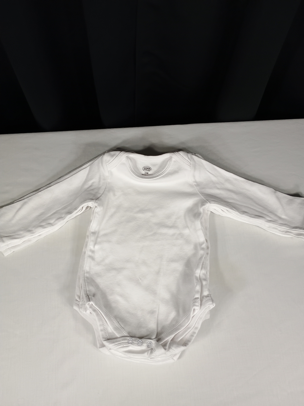 Lovable Friends Bundle Of 6 Classic White Long-Sleeve Baby Onsies Size 24 Months